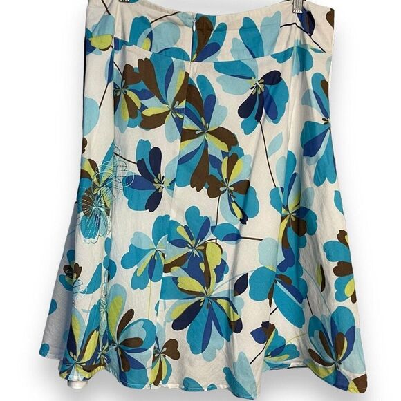 Kim Rogers Knee Length Skirt Women's 14 Multicolored Floral Lined Zip Retro Y2K - Picture 3 of 11